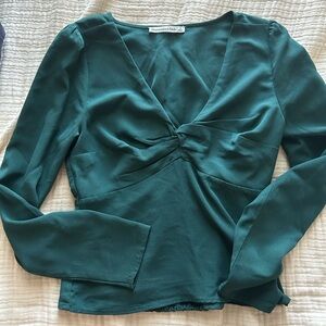 Abercrombie and Fitch green Twist Front Blouse